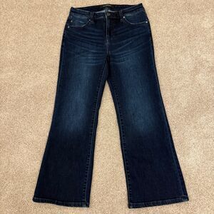 Liverpool Hannah Crop Flare Dark Denim Blue Jeans Stretch Women's Size 6 (28)